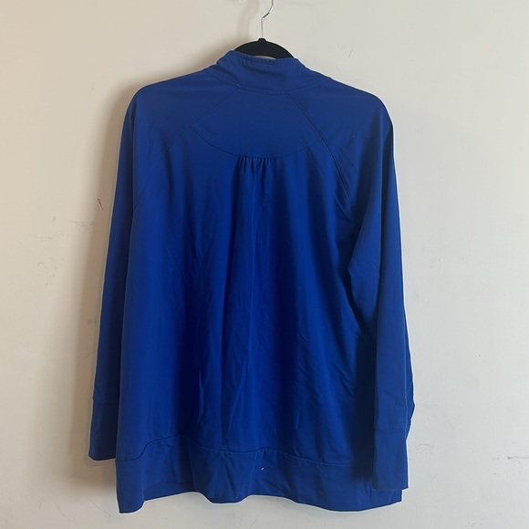 Addition Elle Active Zone Athleisure Bright Blue Zip-up Sweater (1X) - Picture 3 of 4